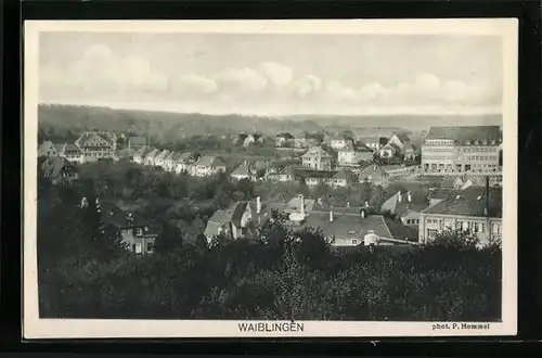 AK Waiblingen, Ortsansicht aus der Vogelschau