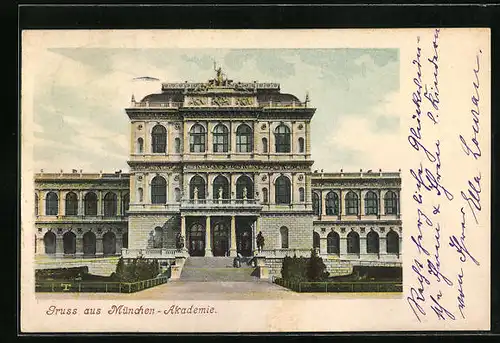AK München, Frontansicht der K. Akademie