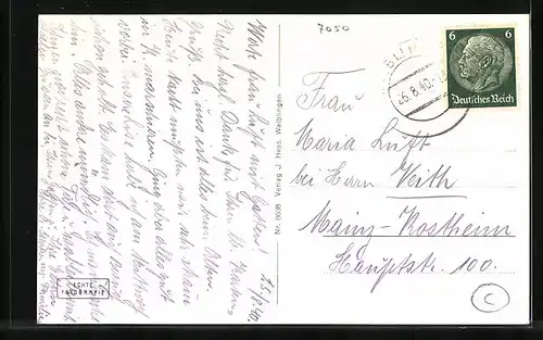 AK Waiblingen, Ortsansicht mit Korber Kopf