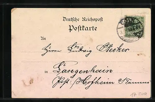 Vorläufer-Lithographie Köln, 1893, Der Dom