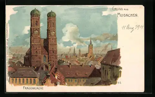 Künstler-AK München, Frauenkirche