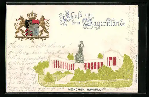 Präge-Künstler-AK München /Bayern, Bavaria, Wappen
