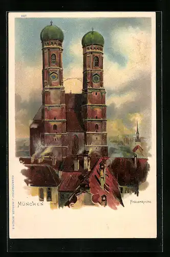 Künstler-AK München, Frauenkirche