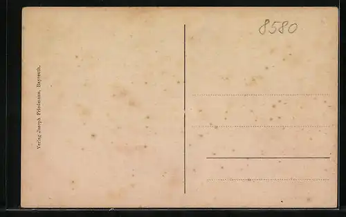 AK Bayreuth, Opernstrasse mit Geschäft von Max Reinauer