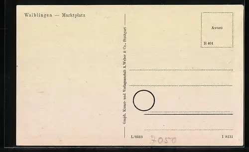 AK Waiblingen, Marktplatz mit Geschäften