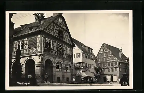 AK Waiblingen, Strassenpartie mit Cafe
