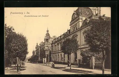 AK Frankenberg i. Sa., Humboldstrasse mit Postamt