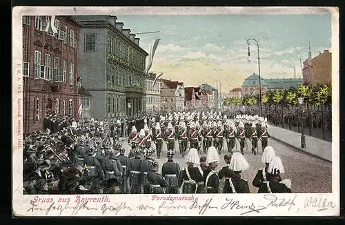 AK Bayreuth, Parademarsch durch die Innenstadt