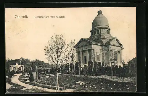 AK Chemnitz, Krematorium von Westen