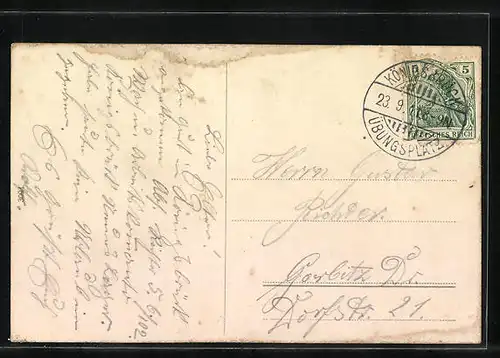 AK Bischofswerda, Kaiserl. Postamt, Bürgerschule, Friedrich-August-Park