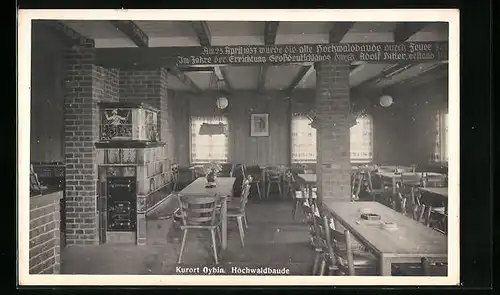 AK Oybin, Hochwaldbaude, Innenansicht