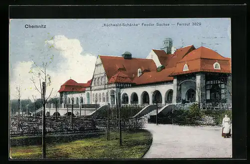 AK Chemnitz, Gasthaus Küchwald-Schänke, Inh.: Feodor Sachse