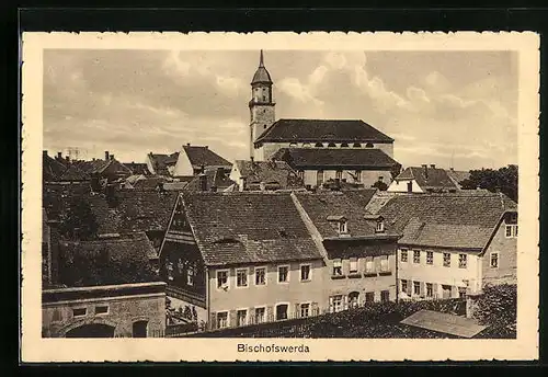 AK Bischofswerda, Ortsansicht mit Kirche