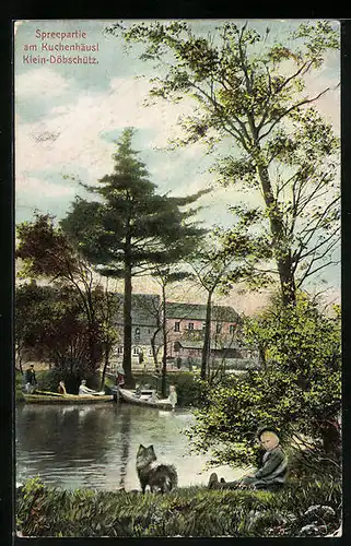 AK Klein-Döbschütz, Spreepartie am Kuchenhäusl