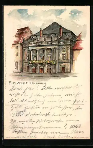 Künstler-AK Bayreuth, Opernhaus