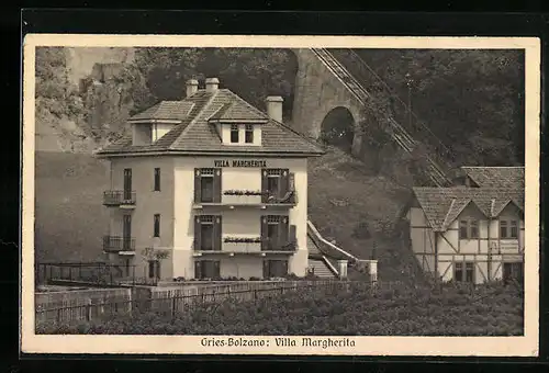 AK Gries-Bolzano, Blick zur Villa Margherita