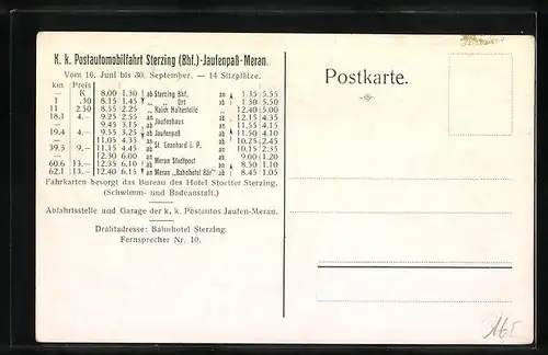 Künstler-AK Sterzing, Bahnhofhotel Stötter aus der Ferne