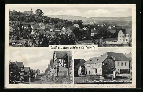 AK Oberrod /Westerw., Totalansicht, Gasthaus Albert Seelbach, Dorfstrasse