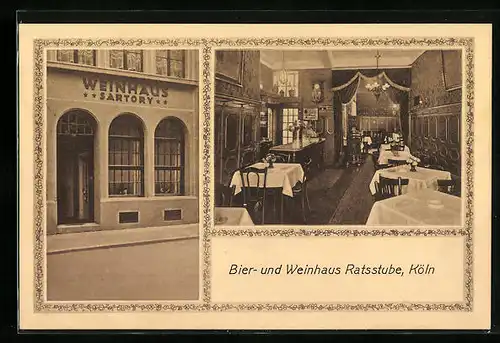 AK Köln a. Rh., Restaurant - Bier- und Weinhaus Ratsstube, Martinstrasse 32