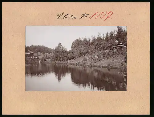 Fotografie Brück & Sohn Meissen, Ansicht Bad Elster, Antonienhütte am Forellenteich