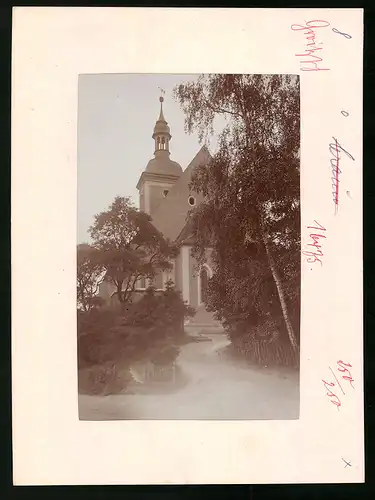 Fotografie Brück & Sohn Meissen, Ansicht Groitzsch, Partie mit Blick auf die Stadtkirche