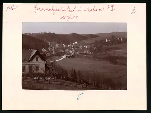 Fotografie Brück & Sohn Meissen, Ansicht Grund-Mohorn, Blick auf den Ort im Tharandter Wald