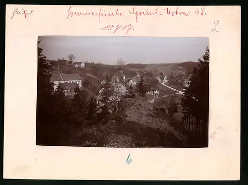 Fotografie Brück & Sohn Meissen, Ansicht Grund-Mohorn, Blick vom Wald auf die Sommerfrische