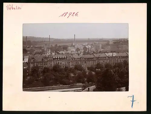 Fotografie Brück & Sohn Meissen, Ansicht Döbeln, Blick auf die Stadt mit Wohnhäusern und Fabriken