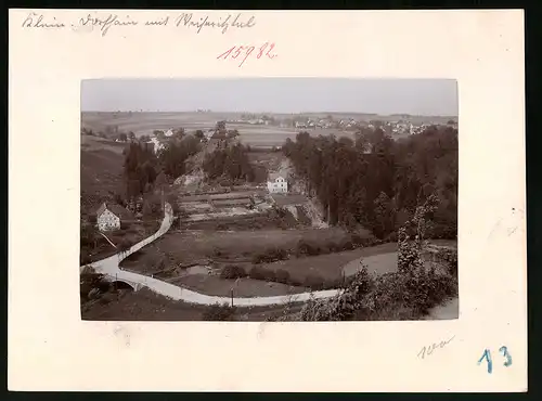 Fotografie Brück & Sohn Meissen, Ansicht Kleindorfhain, Blick auf den Ort mit Wohnhäusern