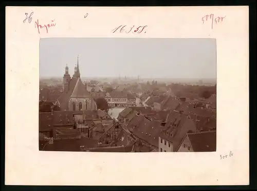 Fotografie Brück & Sohn Meissen, Ansicht Pegau, Blick über die Stadt vom Rathausturm