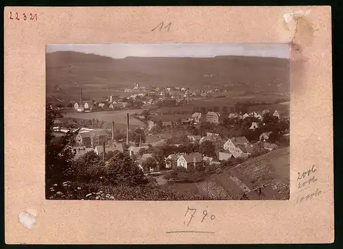 Fotografie Brück & Sohn Meissen, Ansicht Olbernhau, Ortsansicht mit Fabrik und Wohnhäusern