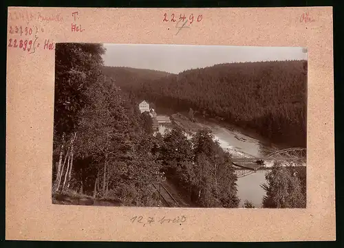 Fotografie Brück & Sohn Meissen, Ansicht Amerika i. S., Blick in das Muldental mit der Spinnerei