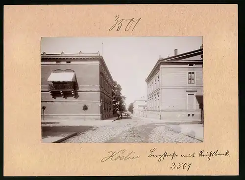 Fotografie Brück & Sohn Meissen, Ansicht Köslin, Reichsbank in der Bergstrasse