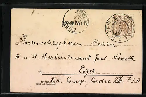 Lithographie Amor bindet zwei Herzen zusammen