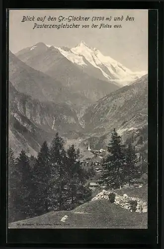 AK Gr.-Glockner mit Pasterzengletscher von der Fleiss aus