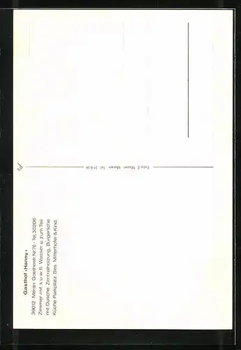 AK Meran, Gasthof Hanny, Goethestrasse 76, Innenansicht