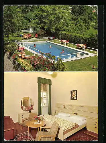 AK Meran, Hotel Mendelhof, Winkelweg 35, Innenansicht, Schwimmbecken