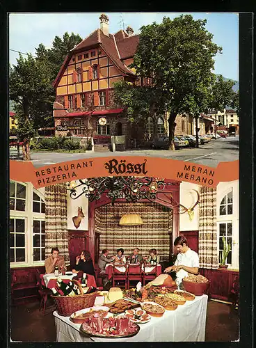 AK Meran, Restaurant Pizzeria Rössl, Gampenstrasse 51, Innenansicht