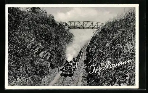 AK Lokomotive der deutschen Eisenbahn gibt Volldampf