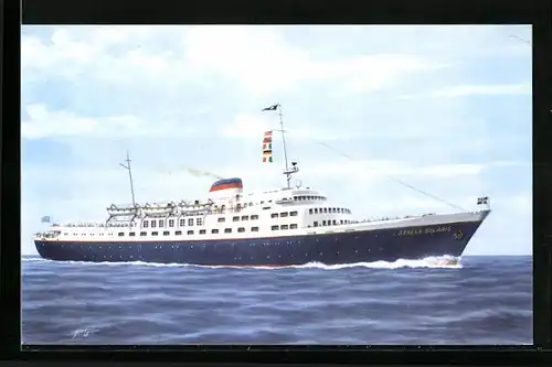 Künstler-AK Passagierschiff MS Stella Solaris der Sun Line auf hoher See