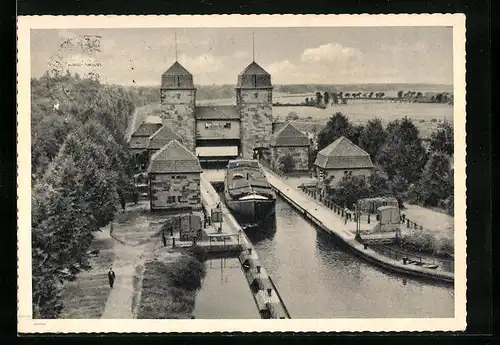 AK Minden i. W., Schleusenanlagen des Schiffshebewerkes