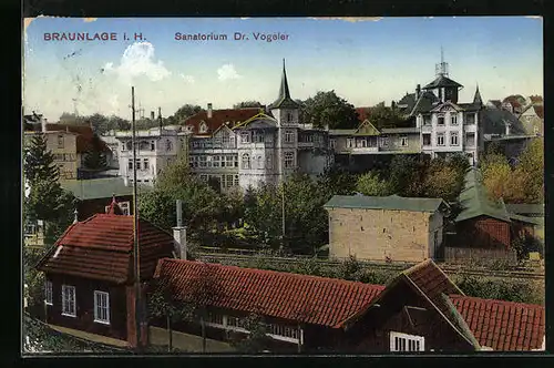 AK Braunlage i. H., Sanatorium Dr. Vogeler aus der Vogelschau