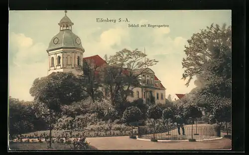 AK Eisenberg /S-A., Schloss mit Bogengarten
