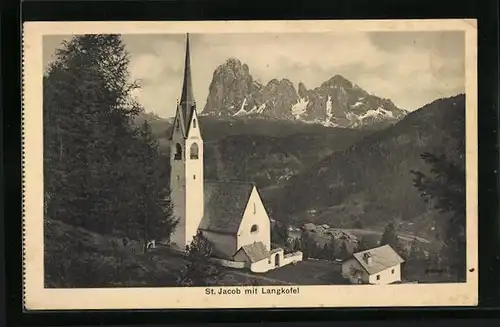 AK St. Jacob, Ortsansicht mit Langkofel