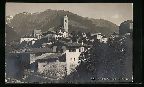 AK Meran, Ortsansicht mit Schloss Schönna