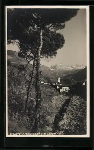 AK St. Magdalena bei Bozen, Teilansicht mit Rosengarten