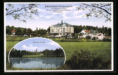 AK Johannisbad-Schmeckwitz b. Kamenz, Moor- und Eisenschwefelbad mit Handricksteich