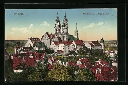 AK Meissen, Domtürme mit Albrechtsburg