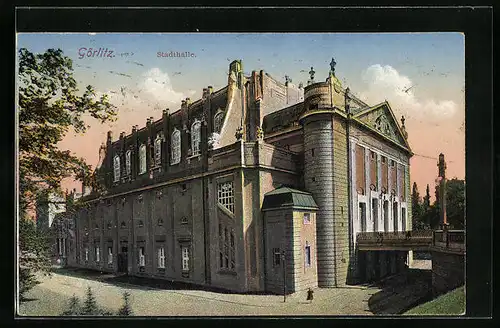 AK Görlitz, Ansicht der Stadthalle