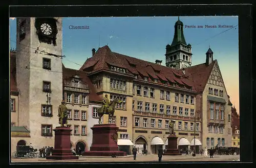 AK Chemnitz, Partie am Neuen Rathaus
